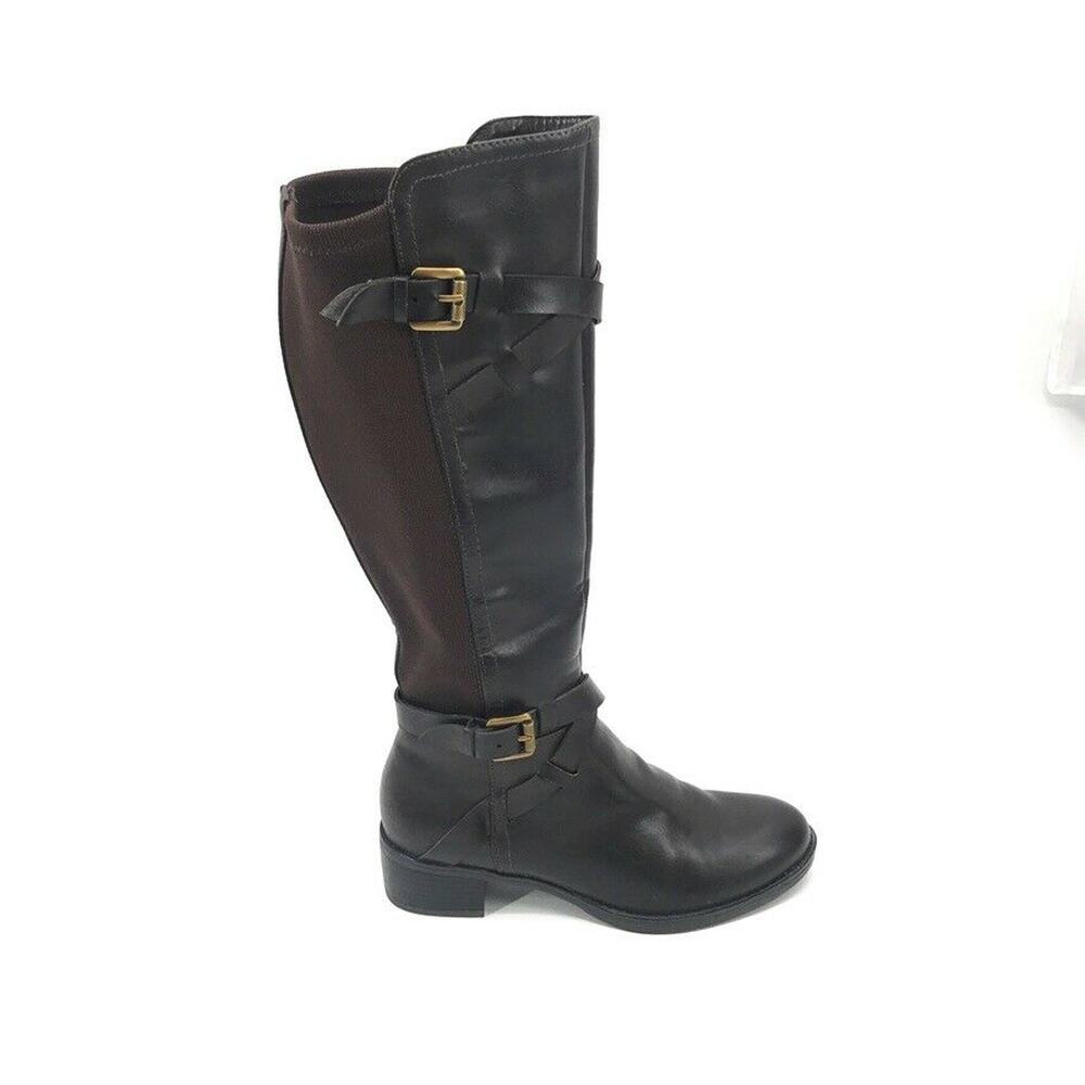 Franco Sarto Chrome Womens Knee High‎ Boots Leather Riding Brown 6